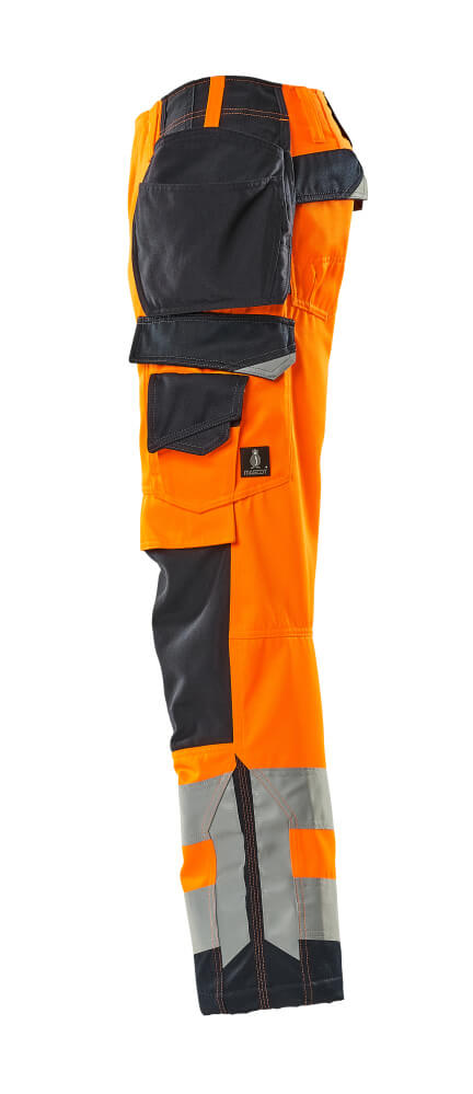 MASCOT Wigan Trousers with holster pockets 15531 Hi-vis Orange/dark Navy