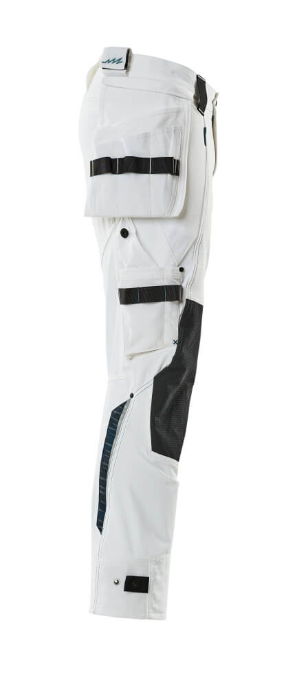 Mascot Advanced 17179 Ultimate Stretch Kneepad Work Trousers White   Workwear Nation Ltd