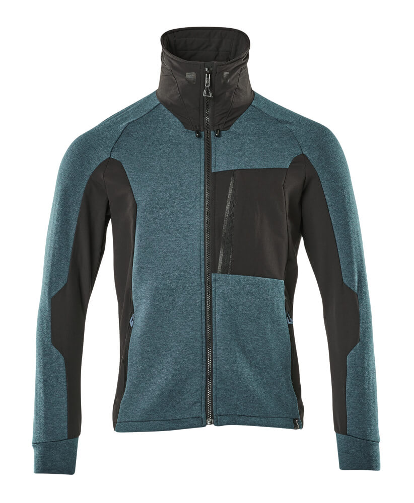 MASCOT ADVANCED Sweatshirt with zipper 17484 Dark Petroleum/black