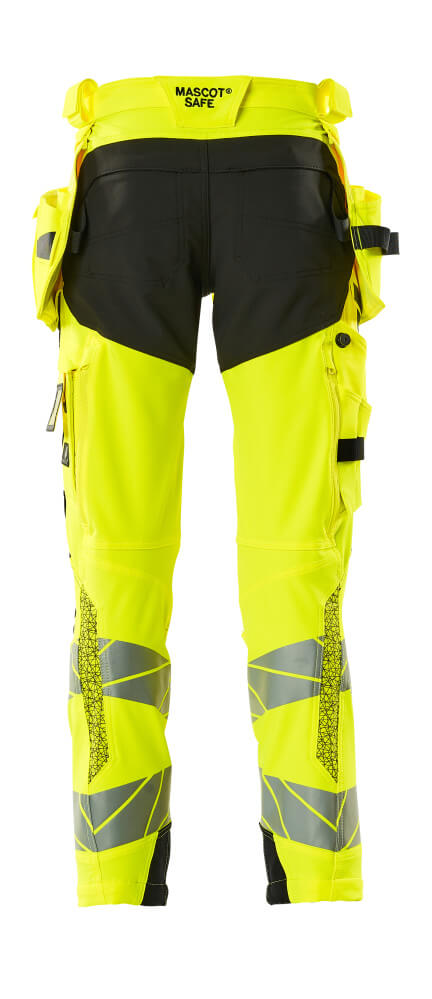 MASCOT ACCELERATE SAFE Trousers with holster pockets 19031 Hi-vis Yellow/black