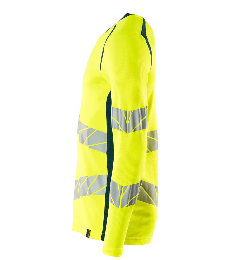 MASCOT ACCELERATE SAFE T-shirt, long-sleeved 19081 Hi-vis Yellow/dark Petroleum