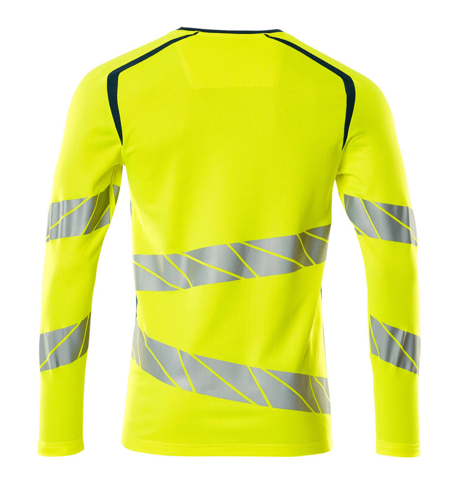 MASCOT ACCELERATE SAFE T-shirt, long-sleeved 19081 Hi-vis Yellow/dark Petroleum