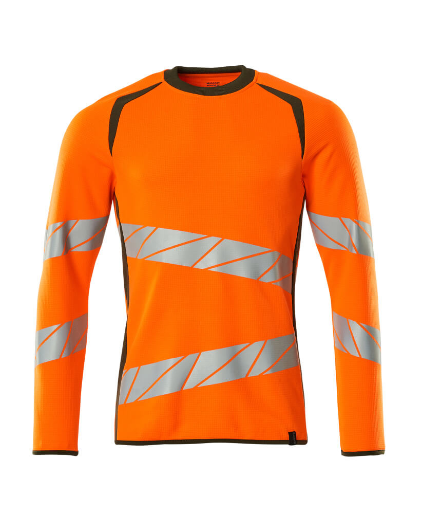 MASCOT ACCELERATE SAFE Sweatshirt 19084 Hi-vis Orange/moss Green