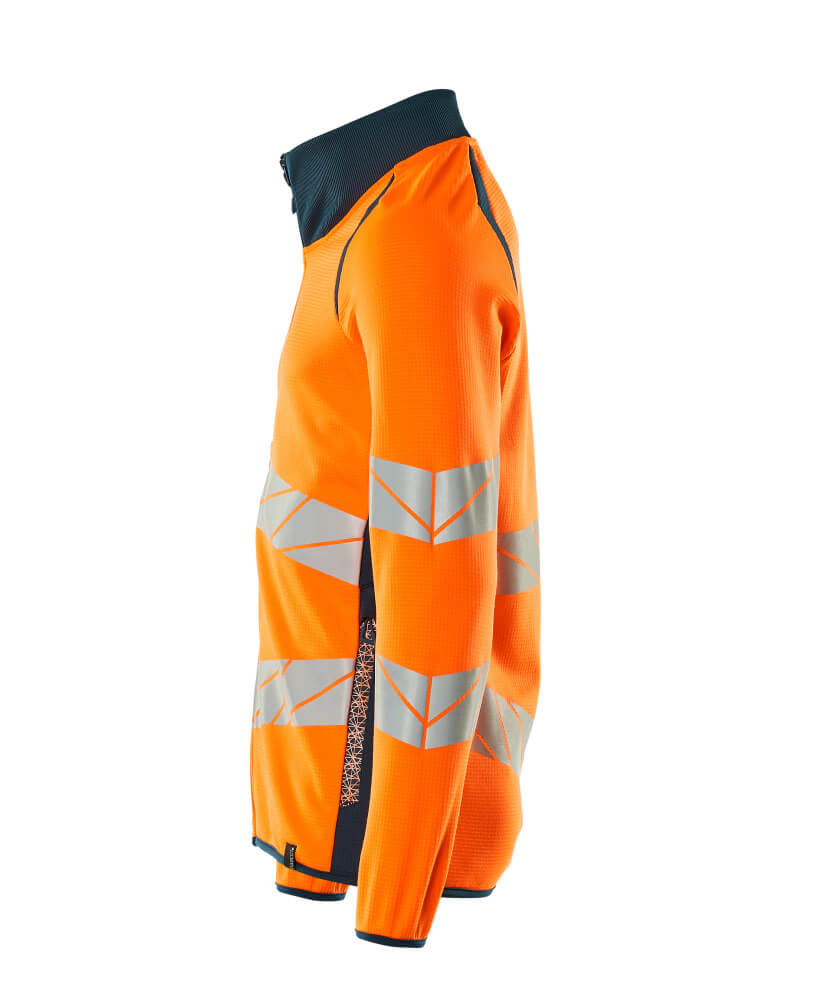 MASCOT ACCELERATE SAFE Sweatshirt with zipper 19184 Hi-vis Orange/dark Petroleum