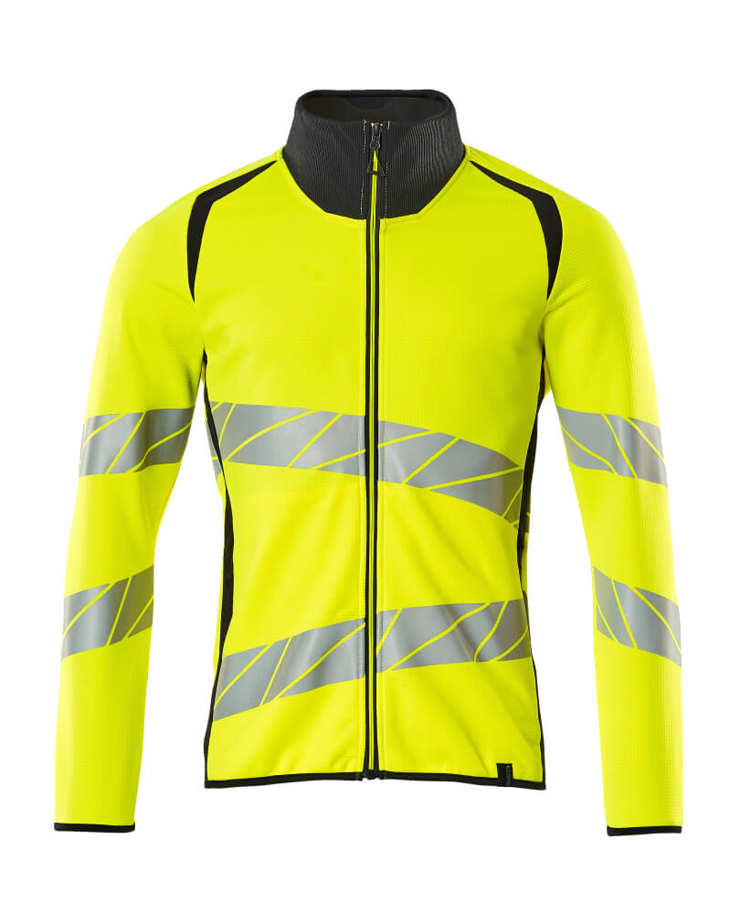 MASCOT ACCELERATE SAFE Sweatshirt with zipper 19184 Hi-vis Yellow/dark Navy