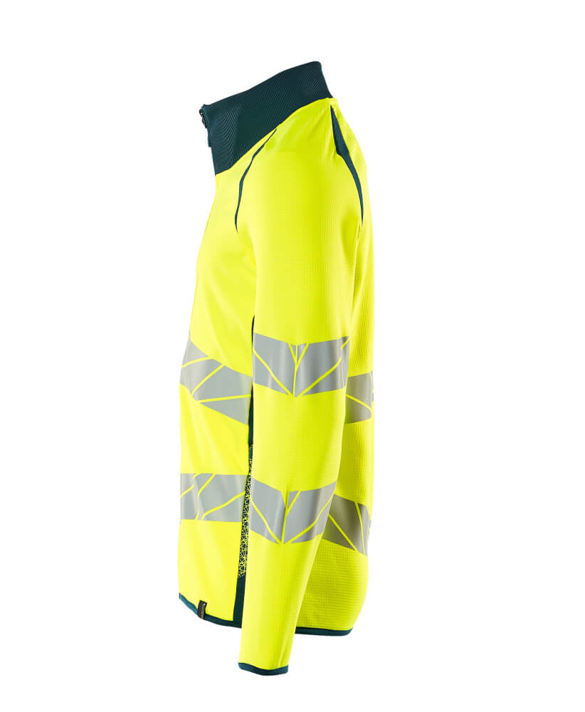 MASCOT ACCELERATE SAFE Sweatshirt with zipper 19184 Hi-vis Yellow/dark Petroleum
