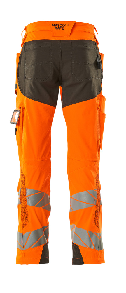 MASCOT ACCELERATE SAFE Trousers with kneepad pockets 19279 Hi-vis Orange/dark Anthracite