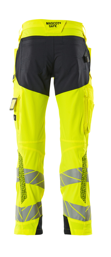 MASCOT ACCELERATE SAFE Trousers with kneepad pockets 19279 Hi-vis Yellow/dark Navy