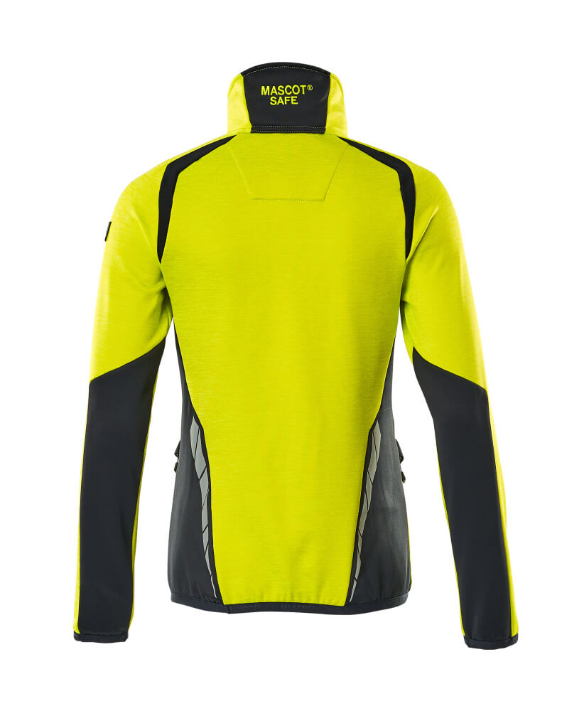 MASCOT ACCELERATE SAFE Fleece jumper with half zip 19353 Hi-vis Yellow/dark Navy