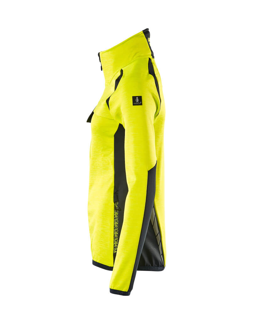 MASCOT ACCELERATE SAFE Fleece Jumper with zipper 19453 Hi-vis Yellow/dark Navy