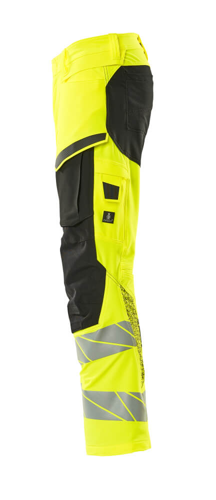 MASCOT ACCELERATE SAFE Trousers with kneepad pockets 19479 Hi-vis Yellow/black