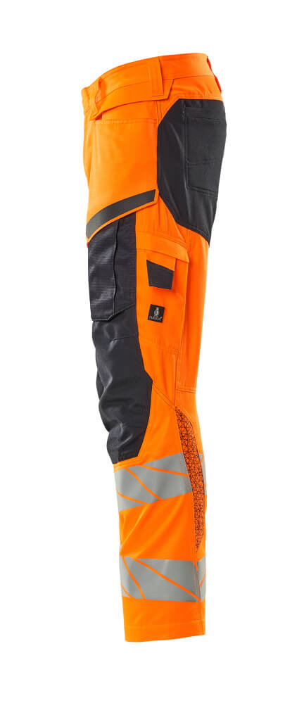 MASCOT ACCELERATE SAFE Trousers with kneepad pockets 19579 Hi-vis Orange/dark Navy