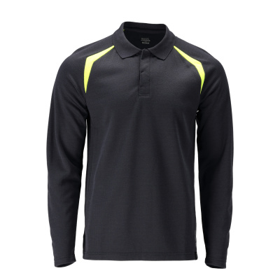 MASCOT ACCELERATE MULTISAFE Polo Shirt, long-sleeved 21583 Dark Navy/hi-vis Yellow