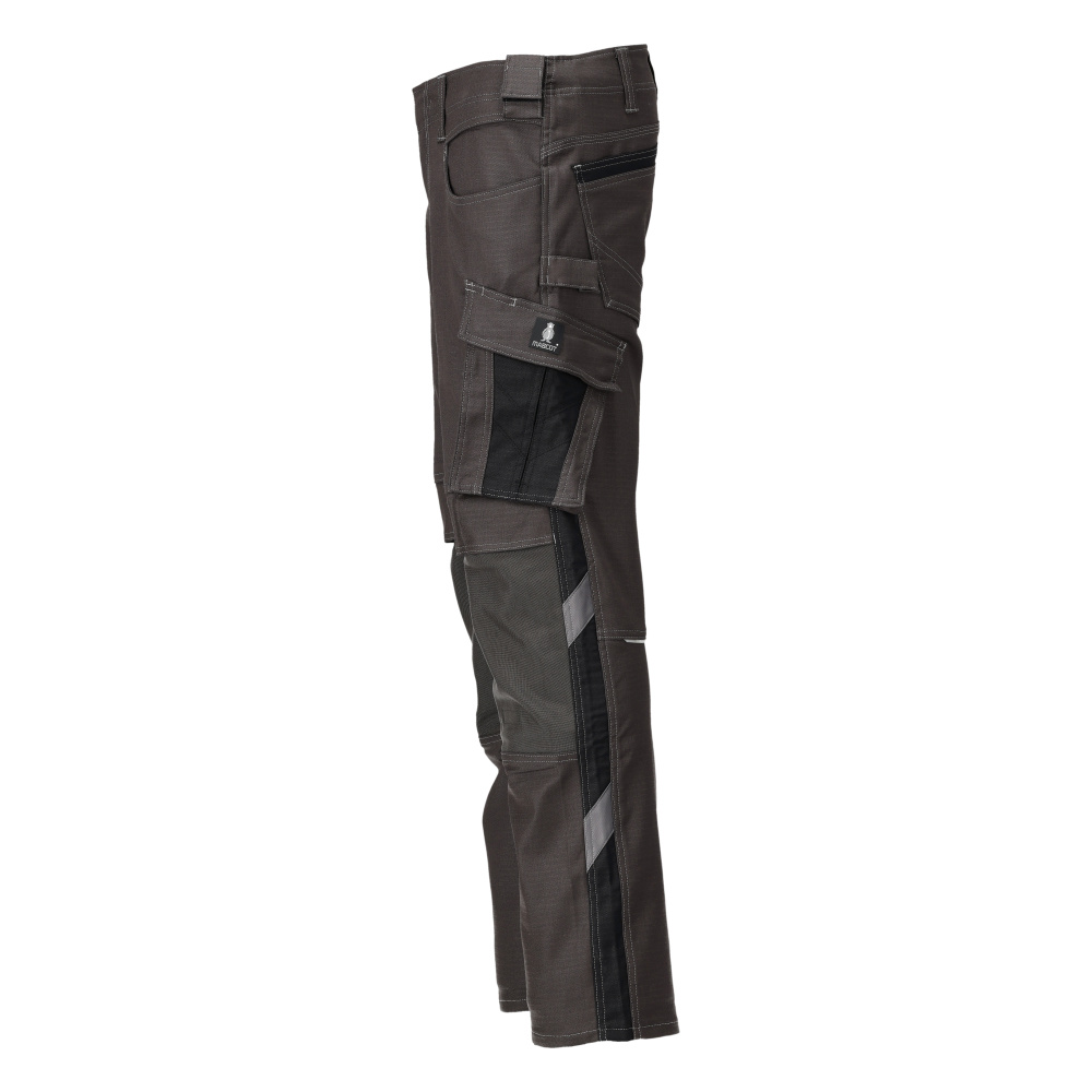 MASCOT UNIQUE Trousers with kneepad pockets 21979 Dark Anthracite/black