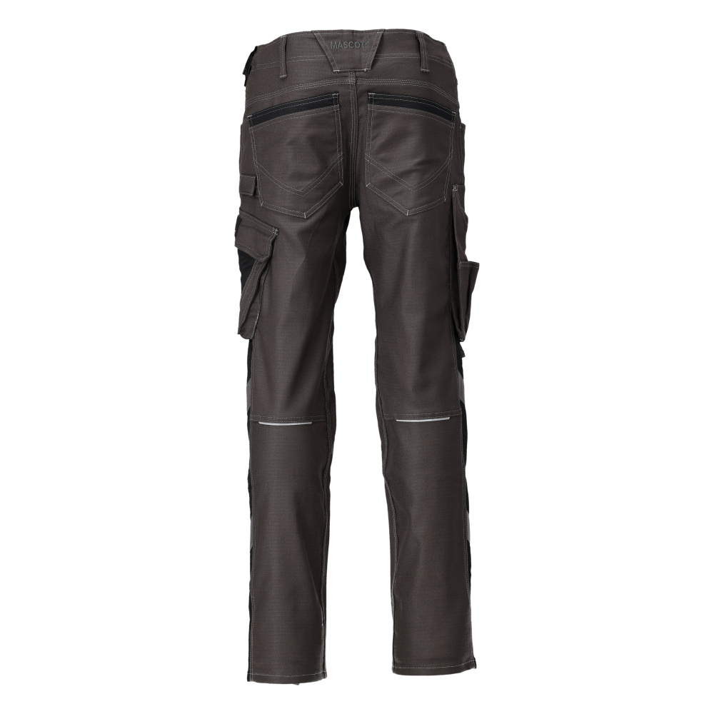 MASCOT UNIQUE Trousers with kneepad pockets 21979 Dark Anthracite/black