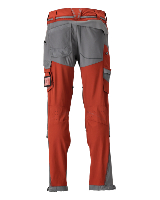 MASCOT CUSTOMIZED Trousers with kneepad pockets 22279 Autumn Red/stone Grey
