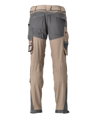 MASCOT CUSTOMIZED Trousers with kneepad pockets 22279 Dark Sand/stone Grey
