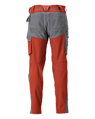 MASCOT CUSTOMIZED Trousers with kneepad pockets 22379 Autumn Red/stone Grey
