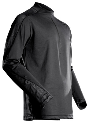 MASCOT CUSTOMIZED T-shirt, long-sleeved, with half zip 22681 Black