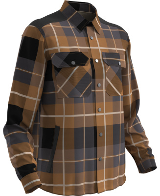 MASCOT CUSTOMIZED Flannel shirt with pile lining 23104 Nut Brown Checked
